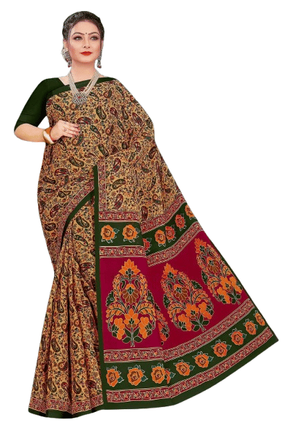 Authenzaa Women's Cotton Saree ATWS100