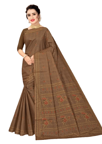 Authenzaa Women's Cotton Saree ATWS121
