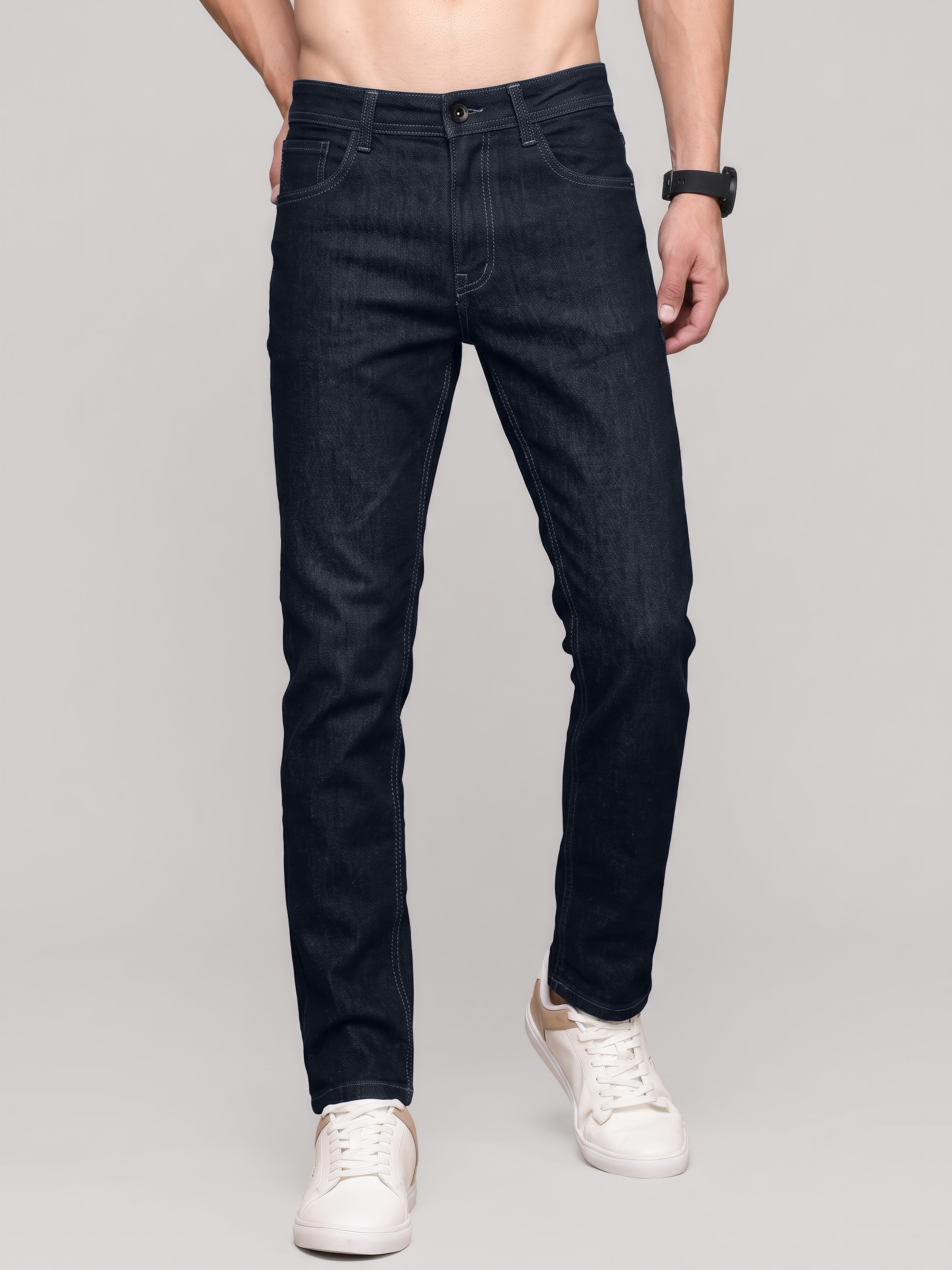 Authenzaa Men's Jeans FQJRE070, Dark Blue