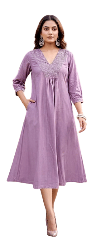 Authenzaa Women's Kurti ATKT135, VOILET