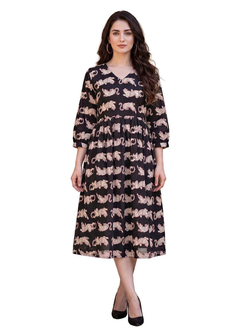 Authenzaa Women's Kurti EVWKT230, Black
