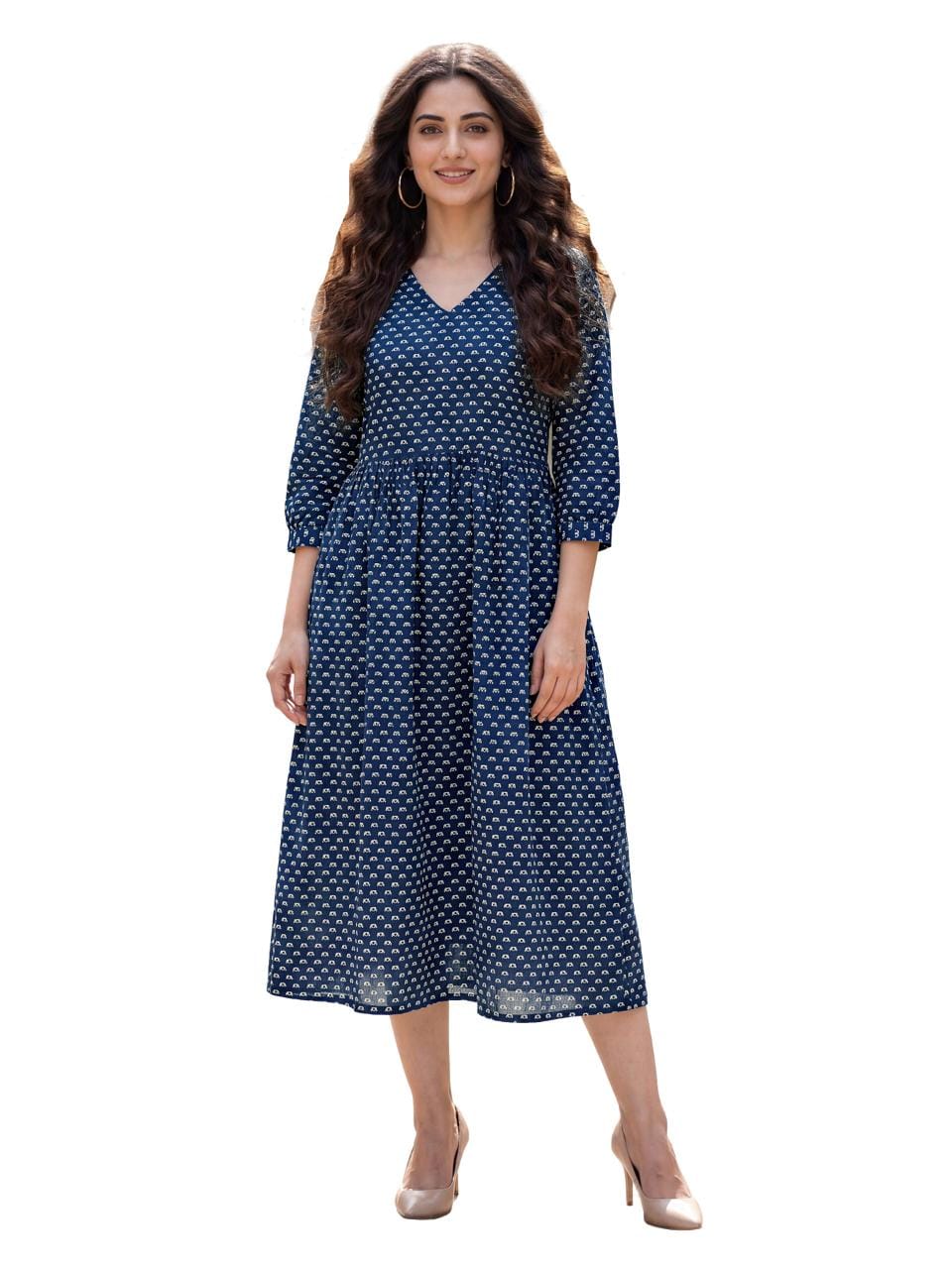 Authenzaa Women's Kurti EVWKT231, Navy