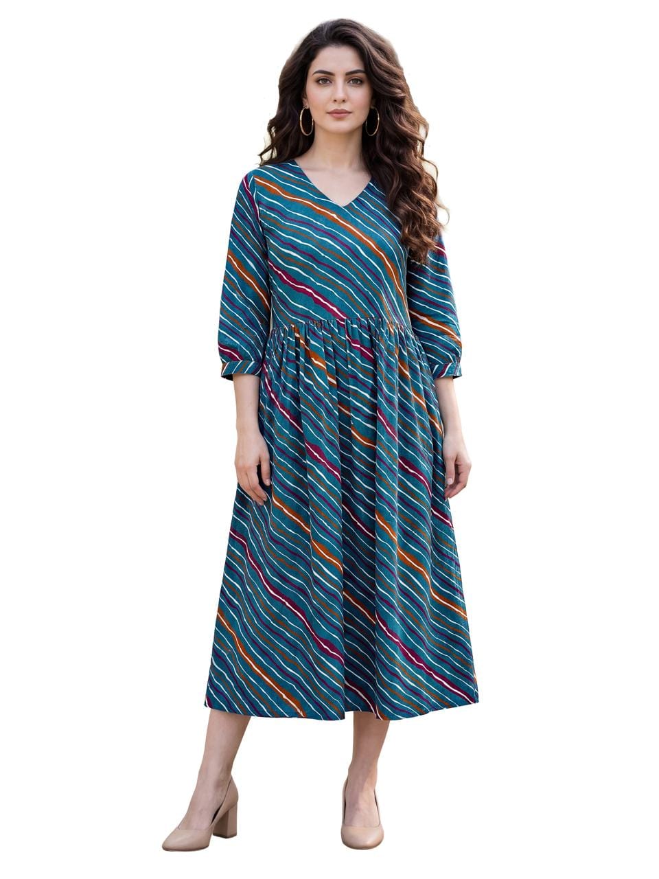 Authenzaa Women's Kurti EVWKT232, Sky Blue