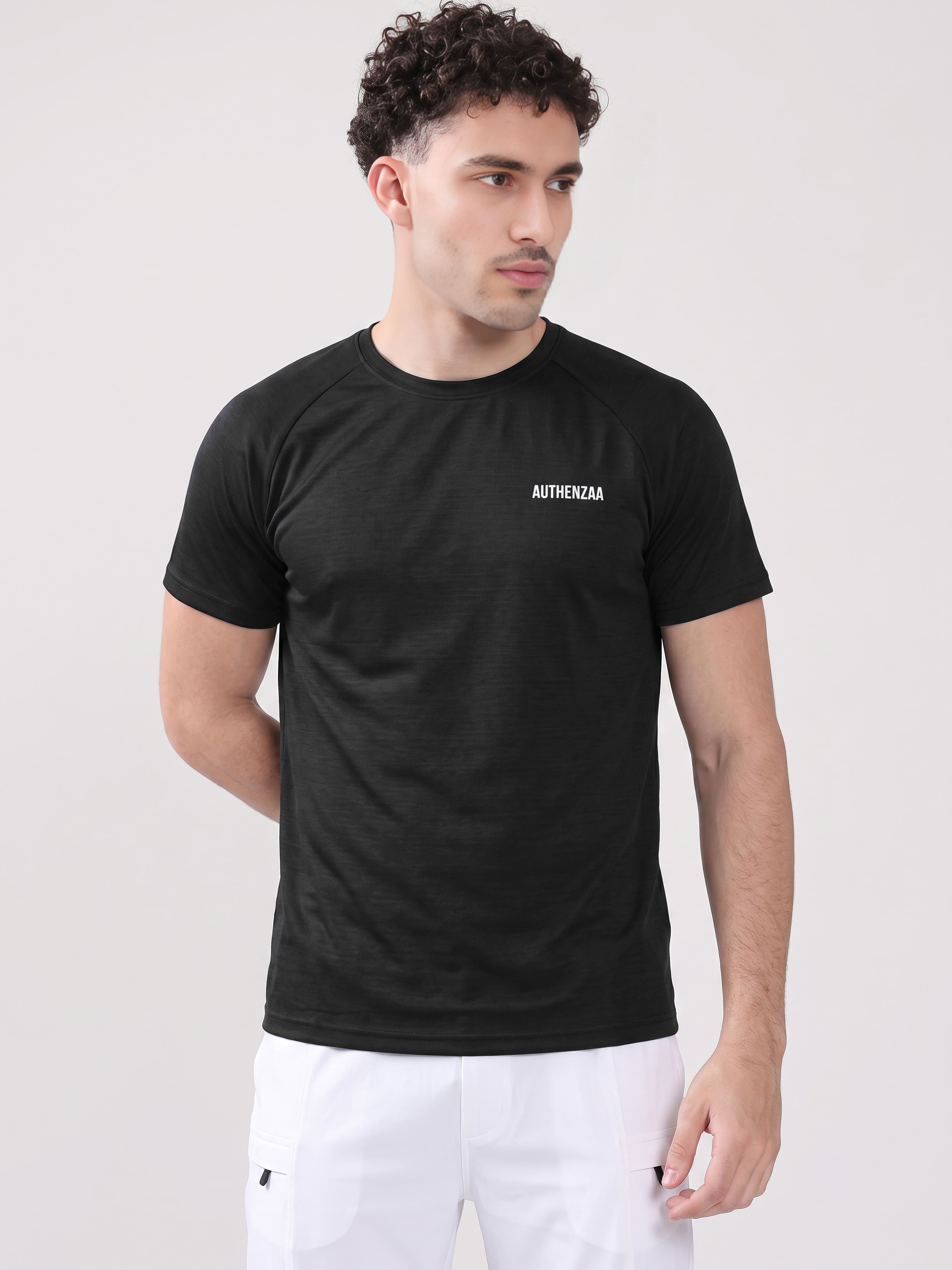Authenzaa Men's Active T-Shirts BTAT020,White