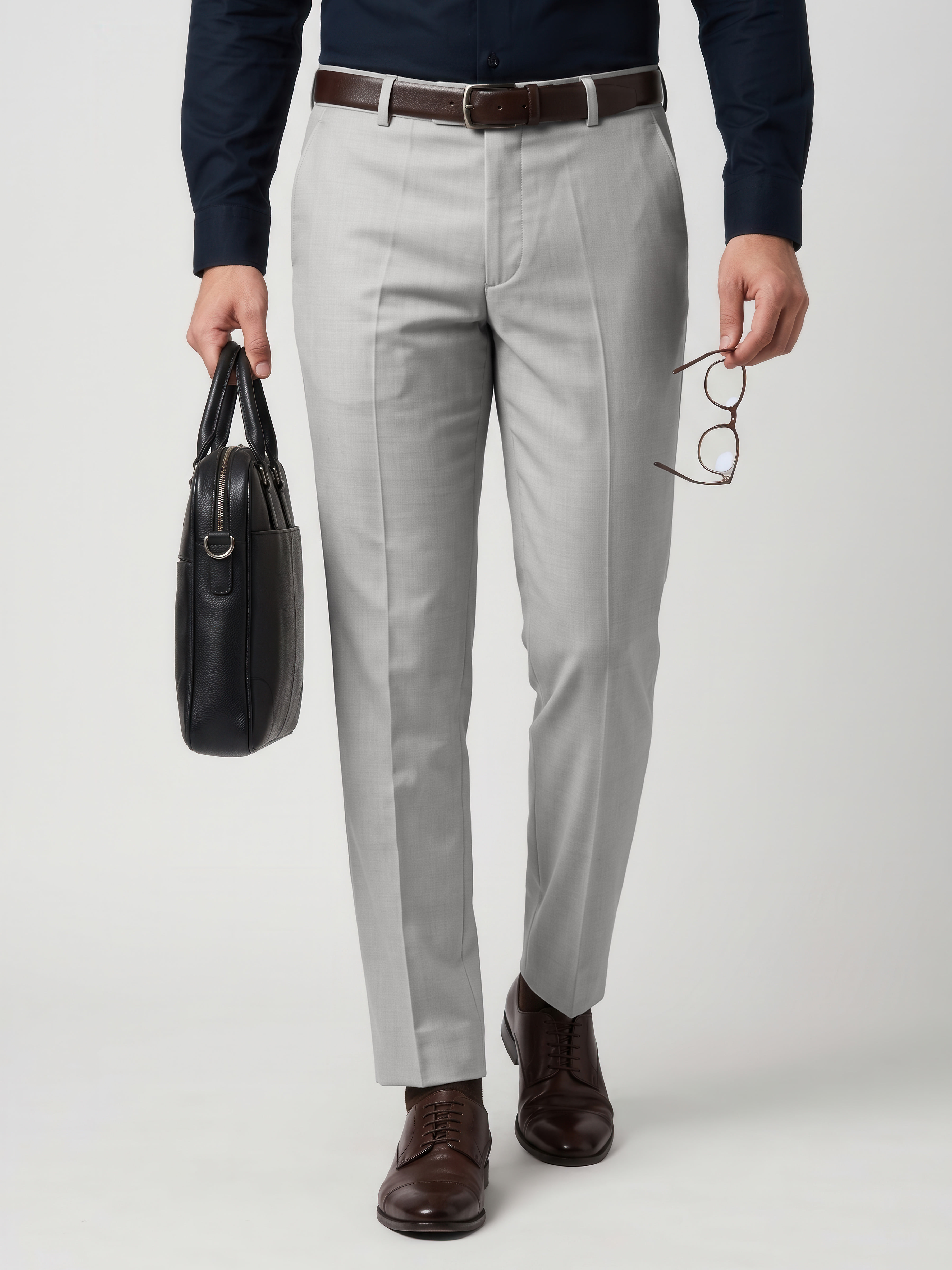 Authenzaa Men Formal Trouser 4SFRF035, L.Grey