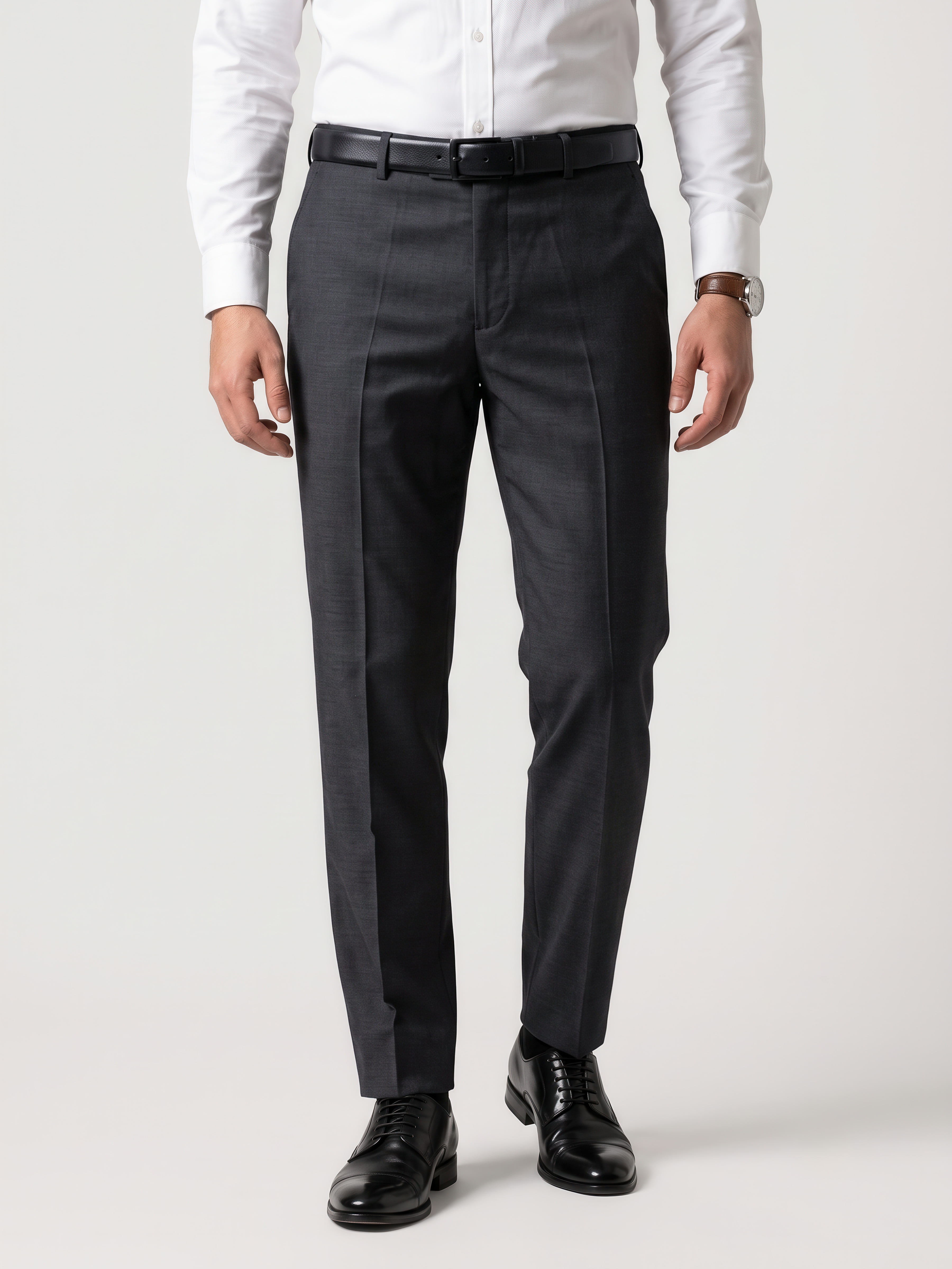 Authenzaa Men Formal Trouser 4SFRF042, D.Grey