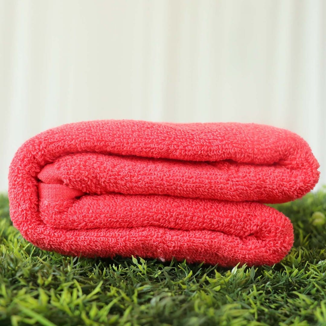 Authenzaa Terry Bath Towel -001, Red