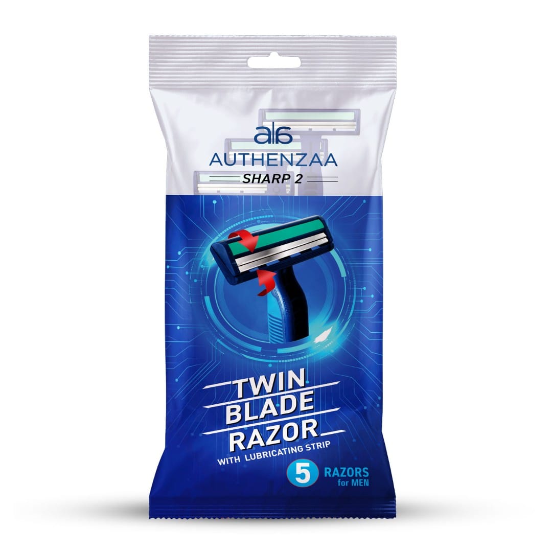 Authenzaa Men's Twin Blade Razor, 5 pcs