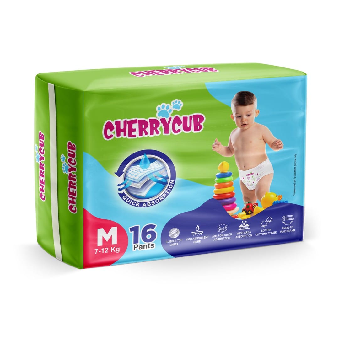 CHERRYCUB Baby Diaper- M