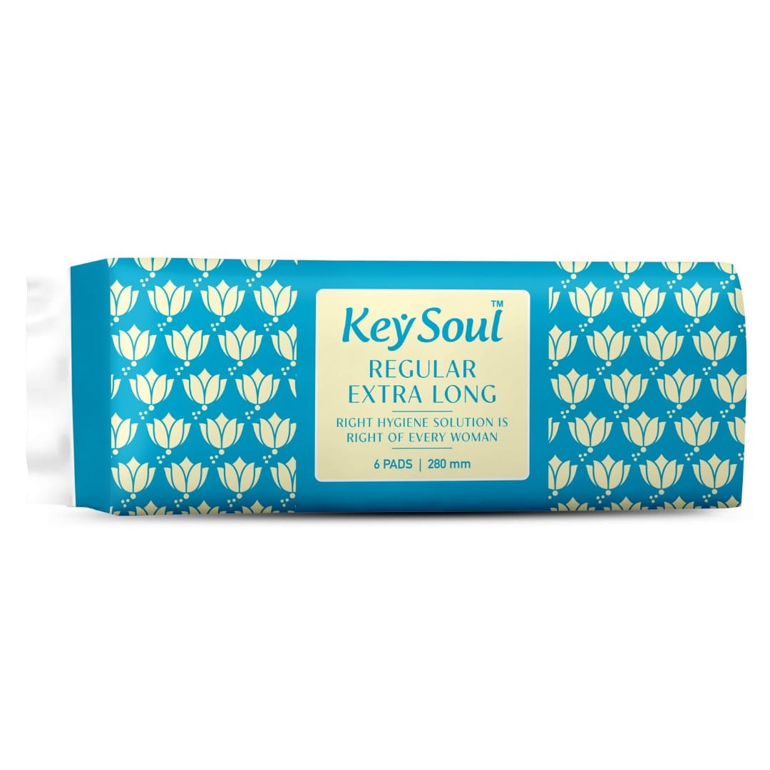 KeySoul Regular Extra Long Sanitary Napkin, 6 Pads│280 mm