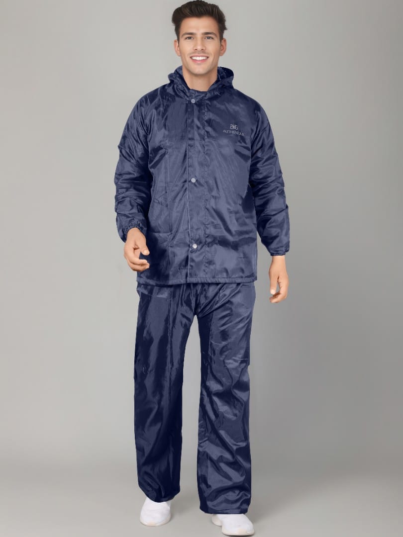 Authenzaa Mens Rain Coat CS-RC0002-Black