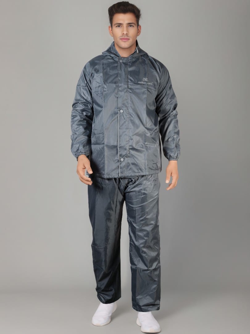 Authenzaa Mens Rain Coat -CS-RC0002-Grey